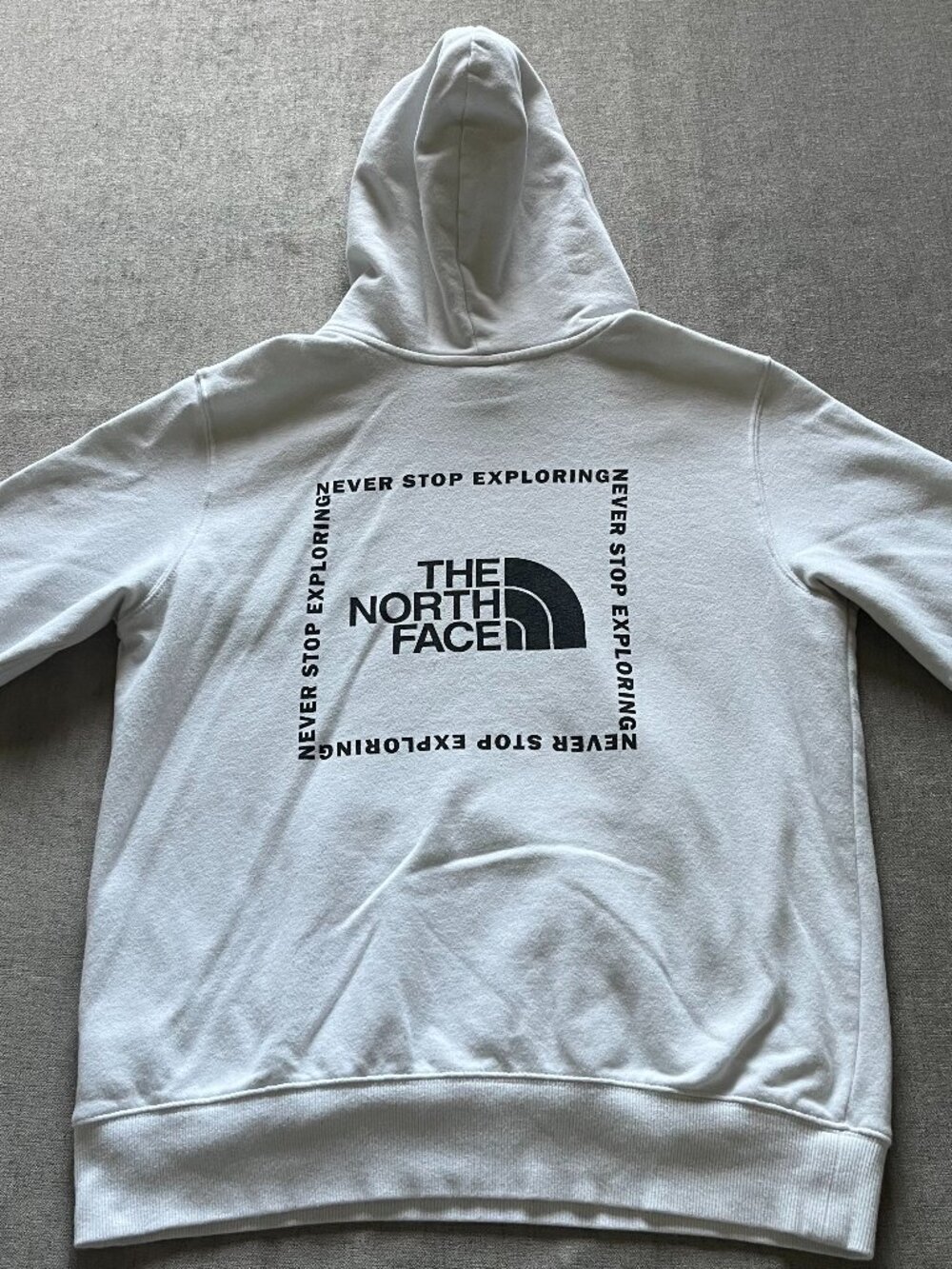 The North Face Hoodie Men M White Logo Graphic Fleece Pullover Sweatshirt Casual